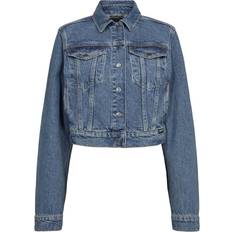 ROTATE Birger Christensen Overtøj ROTATE Birger Christensen Twill Oversized Jacket Kvinde Overgangsjakker Denim hos Magasin Blue Denim