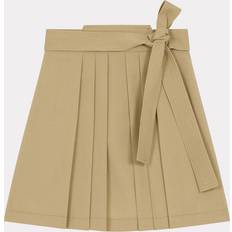 Kenzo Nederdele Kenzo Pleated Wool Mini Skirt Dark Beige Womens