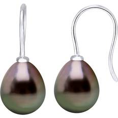 Natural Earrings Diadema Diadema Womens Earrings White Gold and Real Tahitian Pearls Natural One