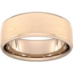 8mm Traditional Court Heavy Matt Finished Wedding Ring In Carat Rose Ring