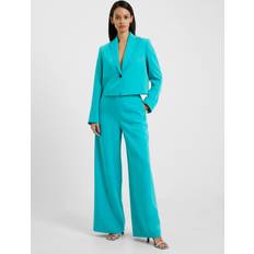 Turquoise - Women Blazers French Connection Crepe Cropped Blazer, Blue Teal