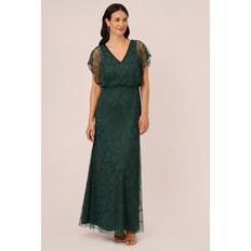 Green - Unisex Dresses Adrianna Papell Beaded Blouson Maxi Dress, Dusty Emerald