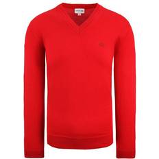 Lacoste Red Jumpers Lacoste Pure New Wool Mens Red Sweater Textile