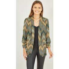 Green Blazers Yumi Chevron Relaxed Fit Blazer, Green/Multi