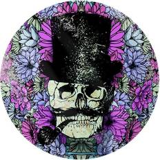 Morado Tablas de cortar Grindstore Circular De Vidrio Con Calavera Floral - Púrpura Tabla de cortar