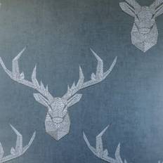 YöL Nina Home Geo Stag Blue Wallpaper
