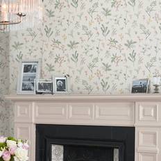 Woven Wallpapers Laura Ashley Crosswell Cream Leaves Smooth Wallpaper