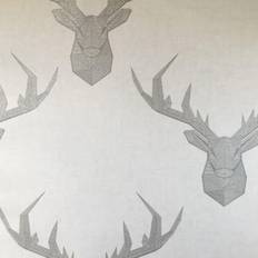 YöL SK Filson Beige Geometric Stag Head Wallpaper