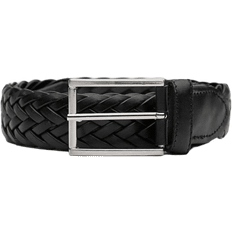 John Henric Braided Leather Belt - Black