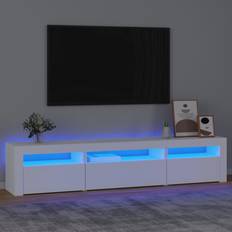 vidaXL white, 195 Cabinet with Lights Unit Stand Multi Colours/Sizes TV Bench