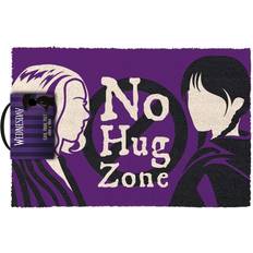 Pyramid Wednesday No Hug Zone Door Mat multicolour Purple, Grey, Black cm