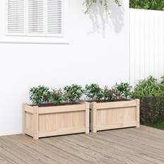 Pots, Plants & Cultivation vidaXL Garden Planters Flower Pot Planter Box Plant Pot 2 Pine