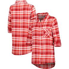 Nightgowns Concepts Sport Damen-Nachthemd Red Detroit Red Wings Mainstay“ aus Flanell mit durchgehenden Knöpfen und langen Ärmeln