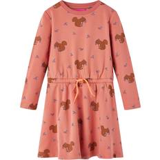 L Dresses Children's Clothing vidaXL Kids' Dress Squirrels Print Old Rose