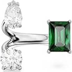 Swarovski Bagues Swarovski Mesmera open ring, Mixed cuts, Green, Silver-tone finish