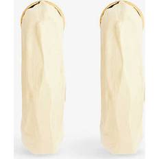 Womens Yellow Beurre Brass Hoop Earrings