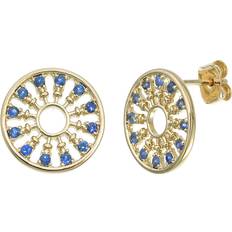 Blue - Men Earrings Vir Jewels 1/5 cttw Blue Sapphire Stud Earrings Brass With Rhodium Plating Circle Design