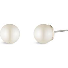 Women - Zinc Earrings Lauren Ralph Lauren Faux Pearl Stud Earrings, White/Silver