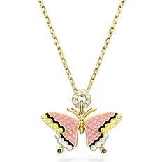 Multicoloured Necklaces Swarovski Idyllia pendant, Butterfly, Multicoloured, Gold-tone plated