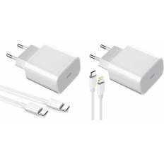 Teknikproffset 2-pak Oplader Til iPhone Android 20W