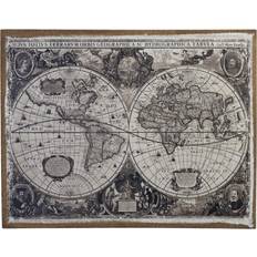 Linen World Map Black