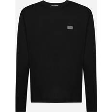 Wool T-shirts Dolce & Gabbana Long-sleeved T-shirt with logo tag