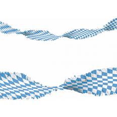 White Garlands Horror-Shop Oktoberfest girlande mit weiß-blauen rauten 6m Mehrfarbig