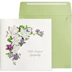 Bianco Biglietti & Inviti Flowers Lilac and White Quilling Sympathy Card