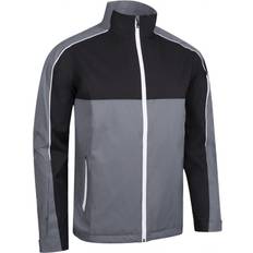 Sunderland Mens Chest and Sleeve Panel Waterproof Golf Jacket - Gunmetal/Black/White