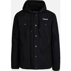 Outerwear Hurley Men's Charger Sherpa Lined Hooded Jacket T-Shirt in Black, Black