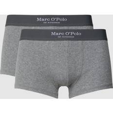 Polo Ropa interior de hombre Marc O'Polo Trunks in Ripp-Optik im 2er-Pack in Mittelgrau meliert, Größe