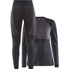 Dame - Merinould Svedundertøjssæt Craft Women's Core Wool Mix Base Layer Sets - Black/Granite