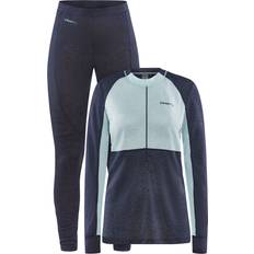 Dame - Merinould Svedundertøjssæt Craft Women's Core Wool Mix Base Layer Sets - Blaze/Ice