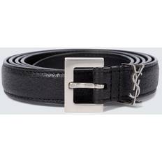 Saint Laurent Full-Grain Leather Belt - Black