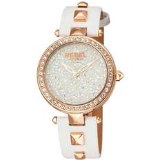 Rebel WoMens Rockaway Parkway Mother of Pearl Leather White One Size