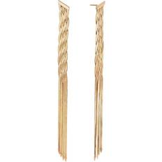 Gold - Men Earrings 14K Herringbone Earrings - Lana Jewelry