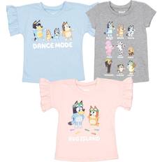 T-shirts Bluey Bingo and Friends Toddler Girls Pack Graphic T-Shirt Blue/Grey/Pink 5T