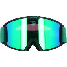 Off-White Grøn Oversize Ski Goggle med Spejllinser -