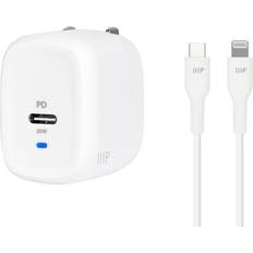 Batteries et Chargeurs Monoprice iPhone Pro Charging Bundle MFi Certified 20W 1-port PD GaN Technology Foldable Wall Charger and 1.2m (4ft) Fast Charge Cable for iPad, iPh