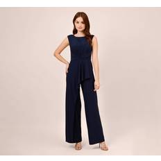 Adrianna Papell Jumpsuits & Overalls Adrianna Papell Jersey Draped Jumpsuit - Midnight