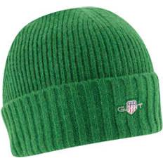 Gant Unisex Shield ull beanie-mössa, Stark grön, En