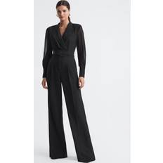 Bloemen - Vrouw Jumpsuits & Overalls Reiss Flora Sheer Sleeve Belted Jumpsuit