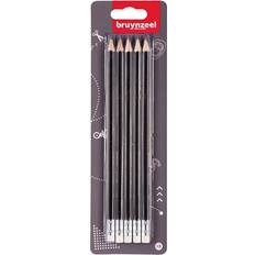 Bruynzeel Graphite pencil set 5 HB graphite pencils with eraser tips