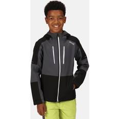 Reflectors Jackets Regatta Kids Highton IV Waterproof Jacket Seal Grey Black