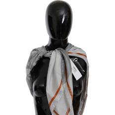 Dame - Orange Halstørklæde & Sjal Costume National Gray Orange Silk Floral Foulard Wrap Scarf