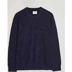 Gant Cotton/Wool Rib Knitted Crew Neck Evening Blue