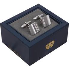 Men - Silver Plated Cufflinks Harvey Makin Harvey Makin Rhodium Plated Cufflinks Plain with Diamante