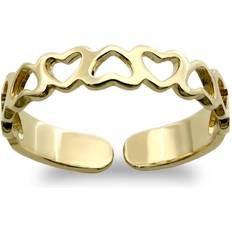 Solid 9ct Gold Love Hearts Pattern Toe Ring JTR015 One