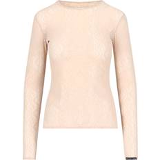 Mesh T-shirts Marine Serre 'Moon Diamond' Top Beige