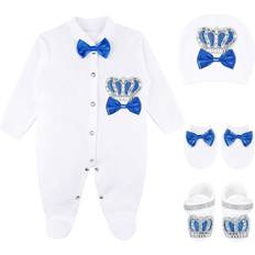 Boys Jumpsuits Lilax Lilax Newborn Baby Boy Layette Piece Gift Set Crown Jewels ROYAL BLUE 3-6 Months